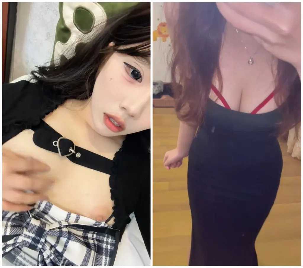 抖音极品高颜值少萝【Cr3】乳夹手扣调教 多制服开裆肉丝无套做爱后入猛干